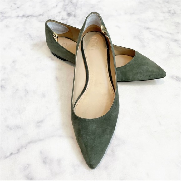 Tory Burch Shoes - Tory Burch Elizabeth Suede Pointy Toe Flats
